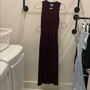NWT Evereve Striped Sleeveless Dress - Burgundy size S